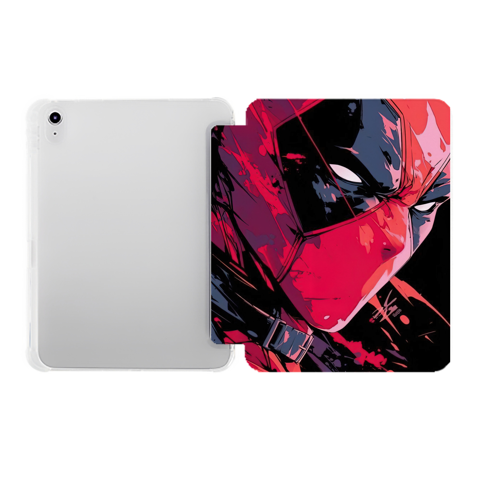 （画像用） Deadpool デッドプール IPad ケース ペン収納付き 三つ折りスタンド PUレザー×シリコン 対応機種9.5/10.5/10.9インチ